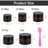 imageAccmor Small Amber Glass Jars with Lids 10 Pcs Leak Proof Cosmetic Containers with Inner Liners amp Spatulas Makeup Travel Jars 018035053071 OZ Size Reusable Round Makeup Sample ContainerAmber White