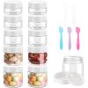 imageAccmor 10 Pcs Plastic Container Jars with Lids 0851135172 OZ 5 Size Leak Proof Cosmetic Jars with Inner Liners amp Mini Spatulas Reusable Round Widemouth Makeup Sample Container Travel StorageWhite