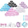 imageAccmor 5 Gram Sample Containers With White Lids 50 Count 018Oz Round Cosmetic Containers Jars Empty Lip Balm Mini Cosmetic With 5 Pcs Spatulas for Makeup Travel Glitter Lotion Cream DIY MakingMulticolor