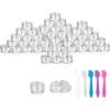 imageAccmor 50 Pieces 3g Empty Clear Plastic Sample Containers with Lids Cosmetic Jars with 5 Pieces Mini SpatulasClear