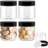 imageAccmor Plastic Container Jars with Lids 2 OZ Empty Round Cosmetic Containers Jars 4 Pcs Leak Proof Travel Storage Clear Sample Container for Lotions Cream Ointments Body Butter DIY MakingBlack