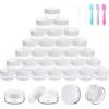 imageAccmor Sample Containers with Lids 30 Count 035Oz Sample Jars with 5 Pcs Spatulas Reusable Empty Round Cosmetic Jars Mini Makeup Travel Storage Containers for Glitter Lotion Cream DIY MakingWhite
