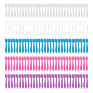 imageAccmor 100 Pack Makeup Spatulas Mini Spatulas Scoop for Cosmetic Reusable Frosted Cosmetic Spatula Small Plastic Face Lotion Applicator Tool for Mixing Facial Creams Face Mask Skin Care5 Colors  300 PCS