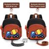 imageAccmor Toddler Leash Backpack Child Safety Backpack with Anti Lost Wrist Link Mini Kids Travel Essential Mini Rucksack Walking Harness Cute Concrete Truck Bag Childrens Leash Strap for Baby BoysBlackBrown Concrete mixer truck
