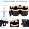imageAccmor Stroller Cup Holder with Phone Holder Bike Cup Holder Universal Cup Holder for Uppababy Nuna Doona Strollers 2in1 Cup Phone Holder for Stroller Bike AccessoryDouble HolderPink