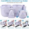 imageAccmor Stroller Cup Holder with Phone Holder Bike Cup Holder Universal Cup Holder for Uppababy Nuna Doona Strollers 2in1 Cup Phone Holder for Stroller Bike AccessoryDouble HolderAll Orchid Purple