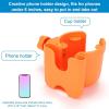 imageAccmor Stroller Cup Holder with Phone Holder Bike Cup Holder Universal Cup Holder for Uppababy Nuna Doona Strollers 2in1 Cup Phone Holder for Stroller Bike AccessoryAll Orange