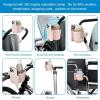 imageAccmor Stroller Cup Holder with Phone Holder Bike Cup Holder Universal Cup Holder for Uppababy Nuna Doona Strollers 2in1 Cup Phone Holder for Stroller Bike AccessoryAll Crystal Pink