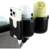 imageAccmor Stroller Cup Holder with Phone Holder Bike Cup Holder Universal Cup Holder for Uppababy Nuna Doona Strollers 2in1 Cup Phone Holder for Stroller Bike AccessoryDouble HolderAll Black