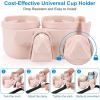 imageAccmor Stroller Cup Holder with Phone Holder Bike Cup Holder Universal Cup Holder for Uppababy Nuna Doona Strollers 2in1 Cup Phone Holder for Stroller Bike AccessoryDouble HolderAll Crystal Pink