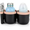 imageAccmor Stroller Cup Holder with Phone Holder Bike Cup Holder Universal Cup Holder for Uppababy Nuna Doona Strollers 2in1 Cup Phone Holder for Stroller Bike AccessoryDouble HolderPink