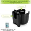 imageAccmor Stroller Cup Holder with Phone Holder Bike Cup Holder Universal Cup Holder for Uppababy Nuna Doona Strollers 2in1 Cup Phone Holder for Stroller Bike AccessoryAll Black  All Black