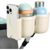 imageAccmor Stroller Cup Holder with Phone Holder Bike Cup Holder Universal Cup Holder for Uppababy Nuna Doona Strollers 2in1 Cup Phone Holder for Stroller Bike AccessoryDouble HolderAll Off White