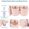 imageAccmor Stroller Cup Holder with Phone Holder Bike Cup Holder Universal Cup Holder for Uppababy Nuna Doona Strollers 2in1 Cup Phone Holder for Stroller Bike AccessoryDouble HolderAll Crystal Pink