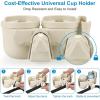 imageAccmor Stroller Cup Holder with Phone Holder Bike Cup Holder Universal Cup Holder for Uppababy Nuna Doona Strollers 2in1 Cup Phone Holder for Stroller Bike AccessoryDouble HolderAll Off White
