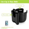 imageAccmor Stroller Cup Holder with Phone Holder Bike Cup Holder Universal Cup Holder for Uppababy Nuna Doona Strollers 2in1 Cup Phone Holder for Stroller Bike AccessoryAll Black
