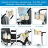 imageAccmor Stroller Cup Holder with Phone Holder Bike Cup Holder Universal Cup Holder for Uppababy Nuna Doona Strollers 2in1 Cup Phone Holder for Stroller Bike AccessoryDouble HolderAll Off White