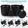 imageAccmor Stroller Cup Holder with Phone Holder Bike Cup Holder Universal Cup Holder for Uppababy Nuna Doona Strollers 2in1 Cup Phone Holder for Stroller Bike AccessoryDouble HolderAll Black