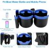 imageAccmor Stroller Cup Holder with Phone Holder Bike Cup Holder Universal Cup Holder for Uppababy Nuna Doona Strollers 2in1 Cup Phone Holder for Stroller Bike AccessoryDouble HolderBlue