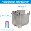 imageAccmor Stroller Cup Holder with Phone Holder Bike Cup Holder Universal Cup Holder for Uppababy Nuna Doona Strollers 2in1 Cup Phone Holder for Stroller Bike AccessoryTransparent Grey