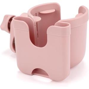 imageAccmor Stroller Cup Holder with Phone Holder Bike Cup Holder Universal Cup Holder for Uppababy Nuna Doona Strollers 2in1 Cup Phone Holder for Stroller Bike AccessoryAll Light Pink