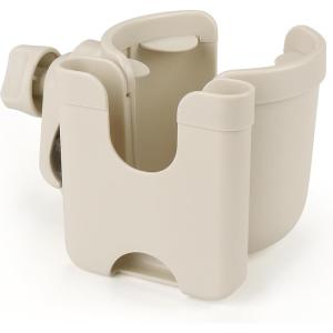imageAccmor Stroller Cup Holder with Phone Holder Bike Cup Holder Universal Cup Holder for Uppababy Nuna Doona Strollers 2in1 Cup Phone Holder for Stroller Bike AccessoryAll Off White