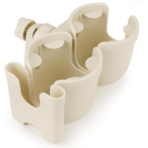 imageAccmor Stroller Cup Holder with Phone Holder Bike Cup Holder Universal Cup Holder for Uppababy Nuna Doona Strollers 2in1 Cup Phone Holder for Stroller Bike AccessoryDouble HolderAll Off White