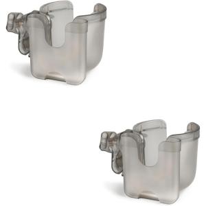 imageAccmor Stroller Cup Holder with Phone Holder Bike Cup Holder Universal Cup Holder for Uppababy Nuna Doona Strollers 2in1 Cup Phone Holder for Stroller Bike AccessoryTransparent Grey2pc