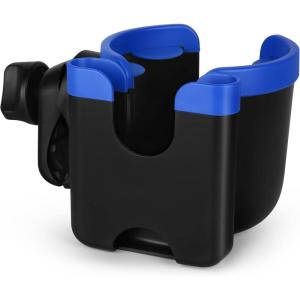 imageAccmor Stroller Cup Holder with Phone Holder Bike Cup Holder Universal Cup Holder for Uppababy Nuna Doona Strollers 2in1 Cup Phone Holder for Stroller Bike AccessoryMix Blue