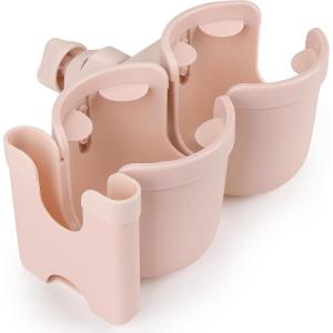 imageAccmor Stroller Cup Holder with Phone Holder Bike Cup Holder Universal Cup Holder for Uppababy Nuna Doona Strollers 2in1 Cup Phone Holder for Stroller Bike AccessoryDouble HolderAll Crystal Pink