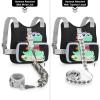 imageAccmor Toddler Harness Leash with Anti Lost Wrist Link Kids Walking Harness Child Restraints for Walking Outdoor Travel Cute Dinosuar Portable Baby Holder Tether Wristband Strap for BoysBlackDinosaur
