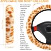 imageAccmor Fuzzy Car Steering Wheel Cover with Cute Ears NonSlip Leopard Warm Fluffy Auto Wheel Cover Soft Plush Furry Car Accessories Decor for Women Girls Universal 15 inch Fit Vehicle Truck SUVs
