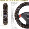 imageAccmor Fuzzy Steering Wheel Cover Leopard Fluffy Car Wheel Cover for Women Men Soft Furry Vehicle Steering Wheel Protector Warm NonSlip Car Accessories 15 inch Universal Fit Auto Suvs Truck