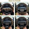 imageAccmor Fuzzy Steering Wheel Cover Leopard Fluffy Car Wheel Cover for Women Men Soft Furry Vehicle Steering Wheel Protector Warm NonSlip Car Accessories 15 inch Universal Fit Auto Suvs Truck