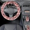 imageFuzzy Steering Wheel Cover for Women Girls Accmor Universal Fit 15 inch Fur Car Wheel Cover amp Handbrake Cover amp Gear Shift Cover Set Fashion Leopard Winter Warm Fluffy Vehicle Wheel ProtectorPinkBrown Leopard