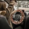 imageFuzzy Steering Wheel Cover for Women Girls Accmor Universal Fit 15 inch Fur Car Wheel Cover amp Handbrake Cover amp Gear Shift Cover Set Fashion Leopard Winter Warm Fluffy Vehicle Wheel ProtectorLight BrownDark Brown Leopard  Ears