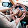 imageFuzzy Steering Wheel Cover for Women Girls Accmor Universal Fit 15 inch Fur Car Wheel Cover amp Handbrake Cover amp Gear Shift Cover Set Fashion Leopard Winter Warm Fluffy Vehicle Wheel ProtectorPinkBrown Leopard