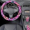 imageFuzzy Steering Wheel Cover for Women Girls Accmor Universal Fit 15 inch Fur Car Wheel Cover amp Handbrake Cover amp Gear Shift Cover Set Fashion Leopard Winter Warm Fluffy Vehicle Wheel ProtectorColorfulBlack Leopard