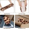 imageFuzzy Steering Wheel Cover for Women Girls Accmor Universal Fit 15 inch Fur Car Wheel Cover amp Handbrake Cover amp Gear Shift Cover Set Fashion Leopard Winter Warm Fluffy Vehicle Wheel ProtectorLight BrownDark Brown Leopard  Ears