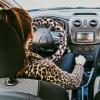 imageFuzzy Steering Wheel Cover for Women Girls Accmor Universal Fit 15 inch Fur Car Wheel Cover amp Handbrake Cover amp Gear Shift Cover Set Fashion Leopard Winter Warm Fluffy Vehicle Wheel ProtectorBeigeDark Brown Leopard