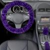 imageFuzzy Steering Wheel Cover for Women Girls Accmor Universal Fit 15 inch Fur Car Wheel Cover amp Handbrake Cover amp Gear Shift Cover Set Fashion Leopard Winter Warm Fluffy Vehicle Wheel ProtectorPurpleDark Leopard