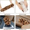 imageFuzzy Steering Wheel Cover for Women Girls Accmor Universal Fit 15 inch Fur Car Wheel Cover amp Handbrake Cover amp Gear Shift Cover Set Fashion Leopard Winter Warm Fluffy Vehicle Wheel ProtectorKhakiBrown Leopard