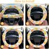 imageFuzzy Steering Wheel Cover for Women Girls Accmor Universal Fit 15 inch Fur Car Wheel Cover amp Handbrake Cover amp Gear Shift Cover Set Fashion Leopard Winter Warm Fluffy Vehicle Wheel ProtectorColorfulColorful Leopard