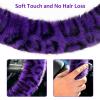 imageFuzzy Steering Wheel Cover for Women Girls Accmor Universal Fit 15 inch Fur Car Wheel Cover amp Handbrake Cover amp Gear Shift Cover Set Fashion Leopard Winter Warm Fluffy Vehicle Wheel ProtectorPurpleDark Leopard