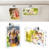 imageAccmor Car Picture Holder and Visor Photo Clip 2 Pack Clear Acrylic Magnetic Photo Holder for Sun Visor Vehicle Accessories Personalized Car Picture Frame Suitable for Family Couple Pet PhotosWhite Straight  Wavy