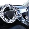 imageFuzzy Steering Wheel Cover for Women Girls Accmor Universal Fit 15 inch Fur Car Wheel Cover amp Handbrake Cover amp Gear Shift Cover Set Fashion Leopard Winter Warm Fluffy Vehicle Wheel ProtectorWhiteDark Gray Leopard