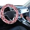 imageFuzzy Steering Wheel Cover for Women Girls Accmor Universal Fit 15 inch Fur Car Wheel Cover amp Handbrake Cover amp Gear Shift Cover Set Fashion Leopard Winter Warm Fluffy Vehicle Wheel ProtectorPinkBrown Leopard
