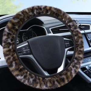 imageAccmor Fuzzy Steering Wheel Cover Leopard Fluffy Car Wheel Cover for Women Men Soft Furry Vehicle Steering Wheel Protector Warm NonSlip Car Accessories 15 inch Universal Fit Auto Suvs Truck