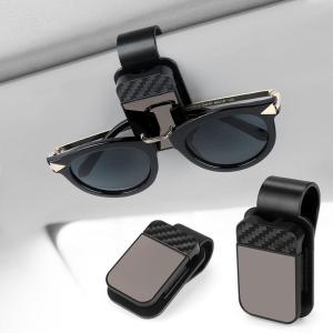 imageAccmor Sunglasses Holder for Car Black Sun Visor Sunglass and Ticket Card Clip OneHandedOperation Glasses Eyeglasses Hanger Mount Universal Car Interior Accessories for Auto SUV Truck Pickup2