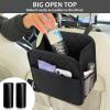 imageAccmor Car Trash Can Small Garbage Bag for Car with Support Plate Hanging Auto Organizer Storage Pockets Portable Automotive Garbage Bin with 60 Pcs Trash Bags Vehicle Dustbin for SUV Truck VanBlack